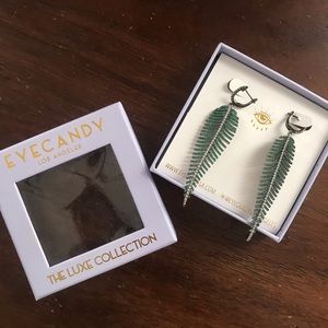 Eye Candy  LOS ANGELES LEAFY DANGLE Earrings CZ